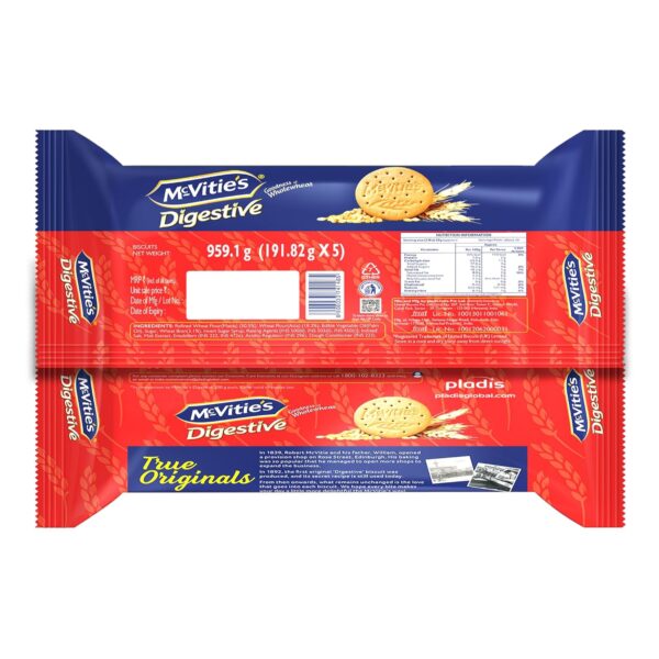 McVities Digestive High Fibre biscuits with Goodness of Wholewheat, 1kg Super Saver Family Pack - Image 2