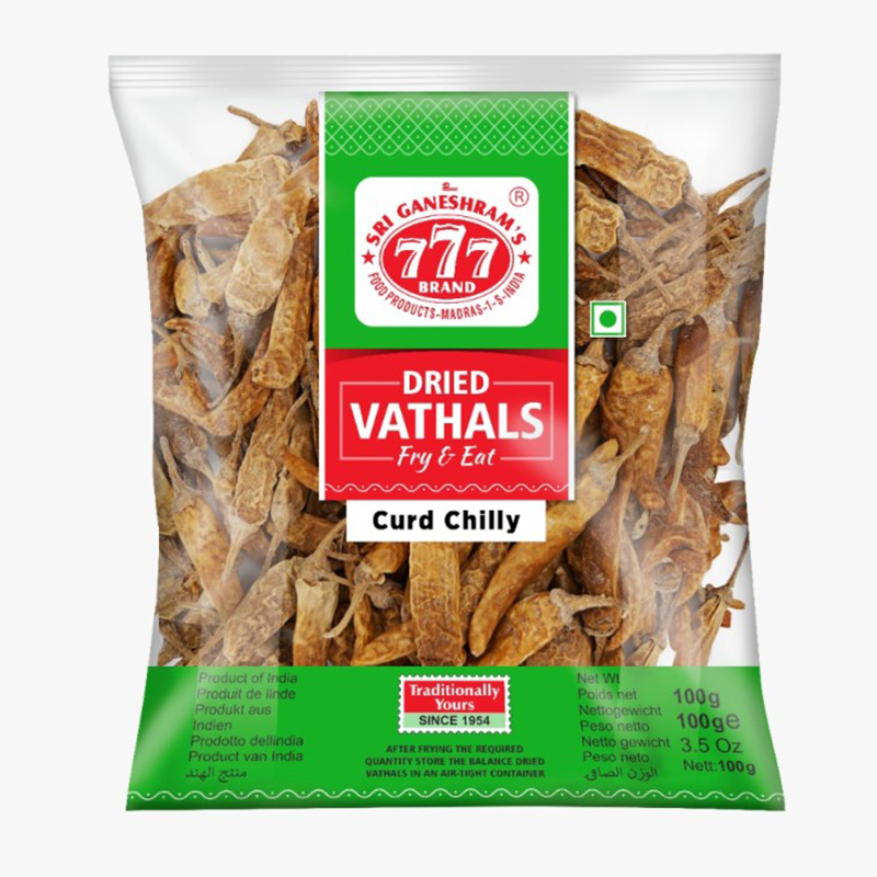 777 Dried Vathals Curd Chilli 100G