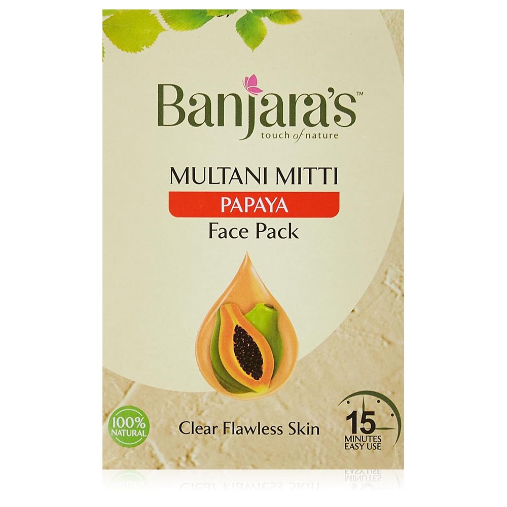 Banjara's Multani Mitti + Papaya Face Pack Powder