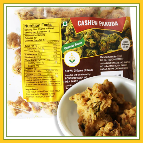 GRAND SWEETS & SNACKS CASHEW PAKODA 250G