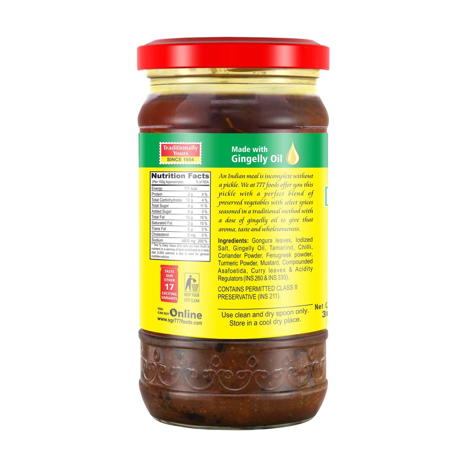 777 Andhra Style Gongura Pickle 300g - Image 2