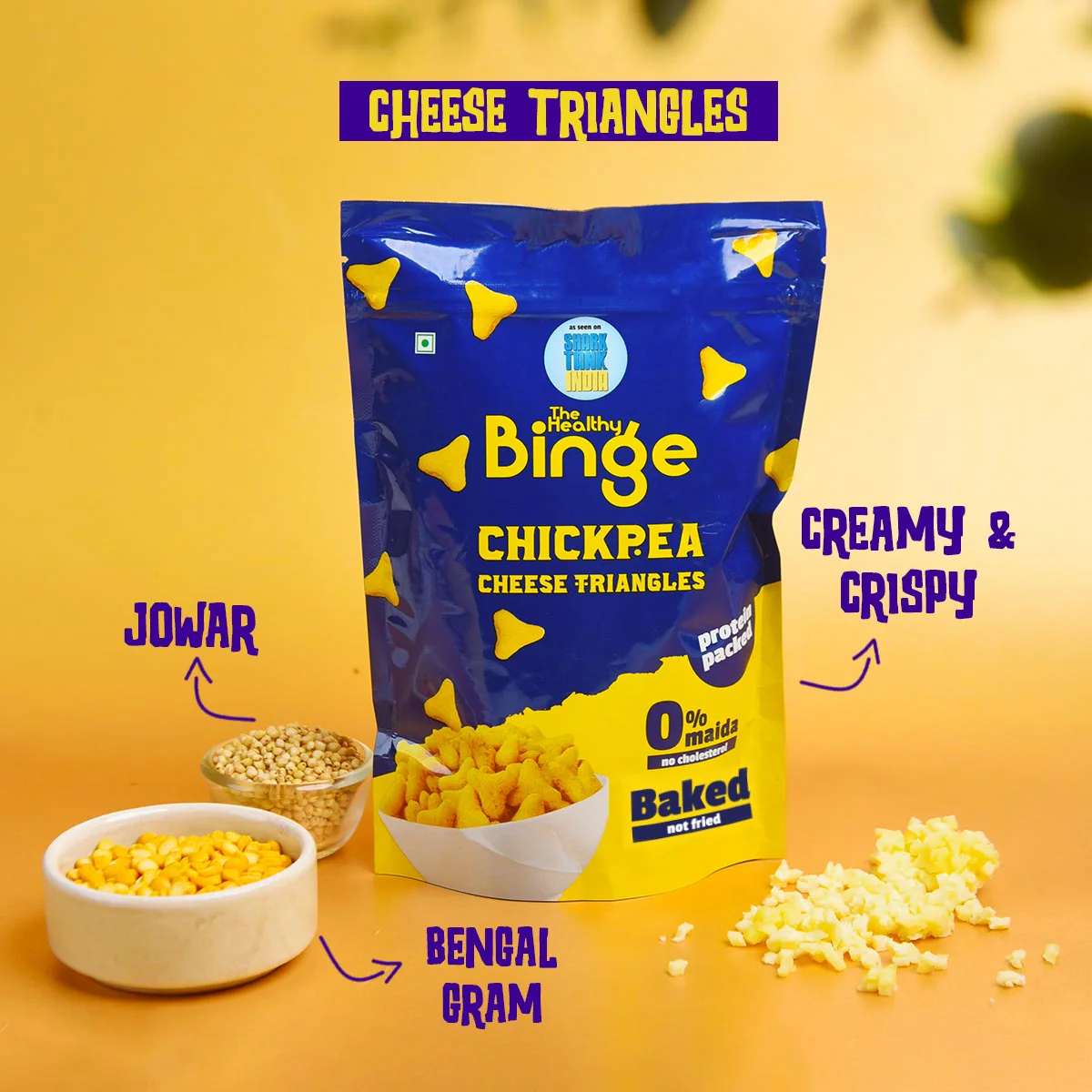 The Healthy Binge Chickpea Protein Triangles 60G