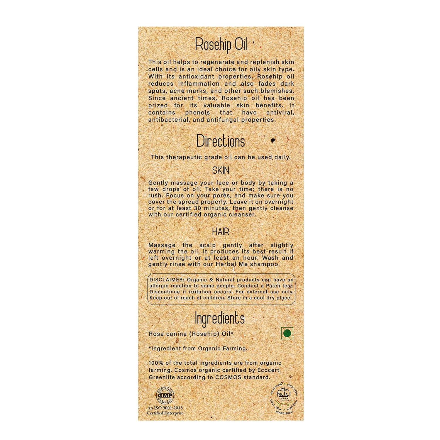 Herbal Me 100% Organic Rosehip Oil 30ML - Image 2