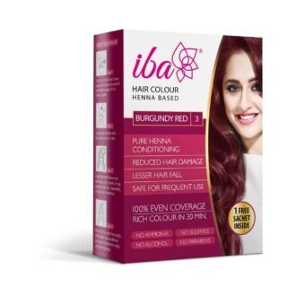 Iba Hair Colour for Women - Burgundy Red, 70g | 100% Pure Henna Based Powder Sachet