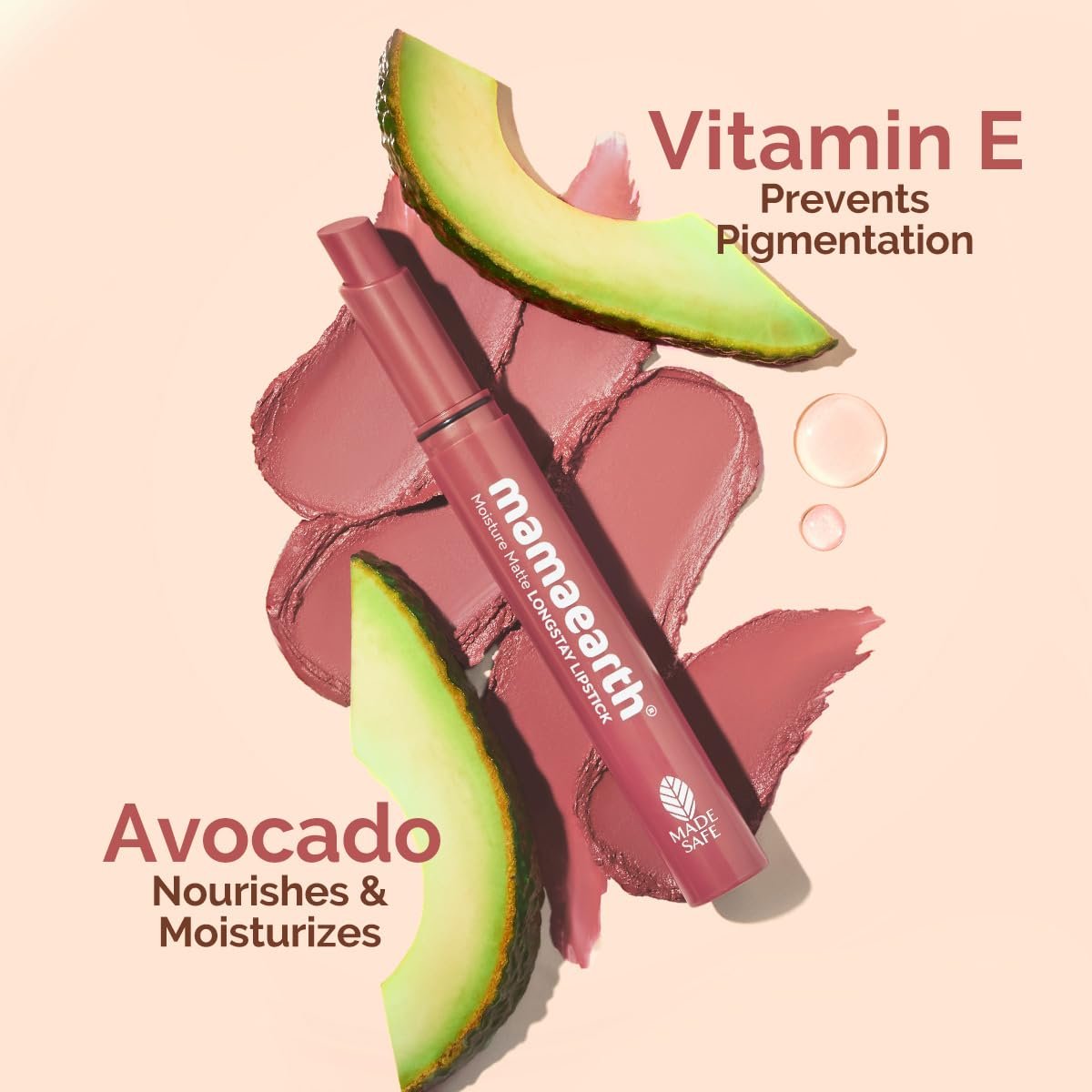 Mamaearth Moisture Matte Longstay Lipstick Carnation Nude - 2G - Image 2