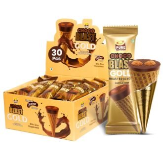 Pure Temptation Chocoblast Roasted Almond Flavour Waffle Cones 180GM