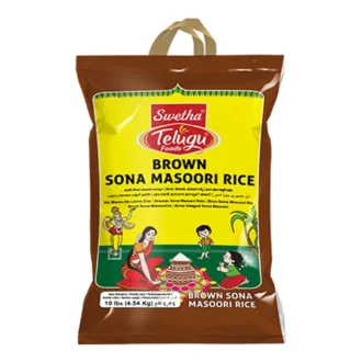 Telugu Foods Brown Sona Masoori Rice 20LB