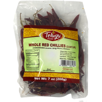 Telugu Foods Guntur Whole Red Chillies 200G