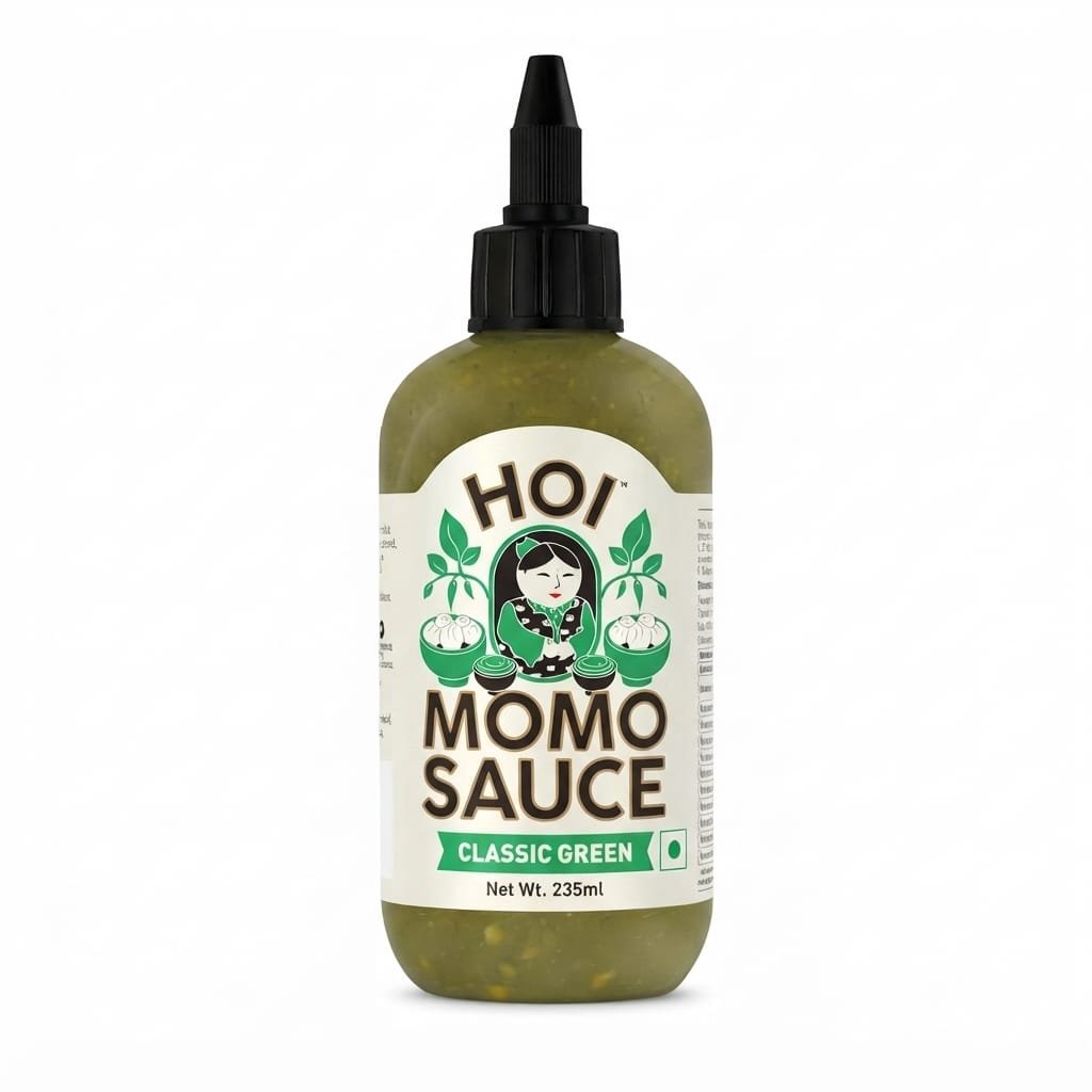 HOI Classic Green Momo Sauce bottle, 235 ml