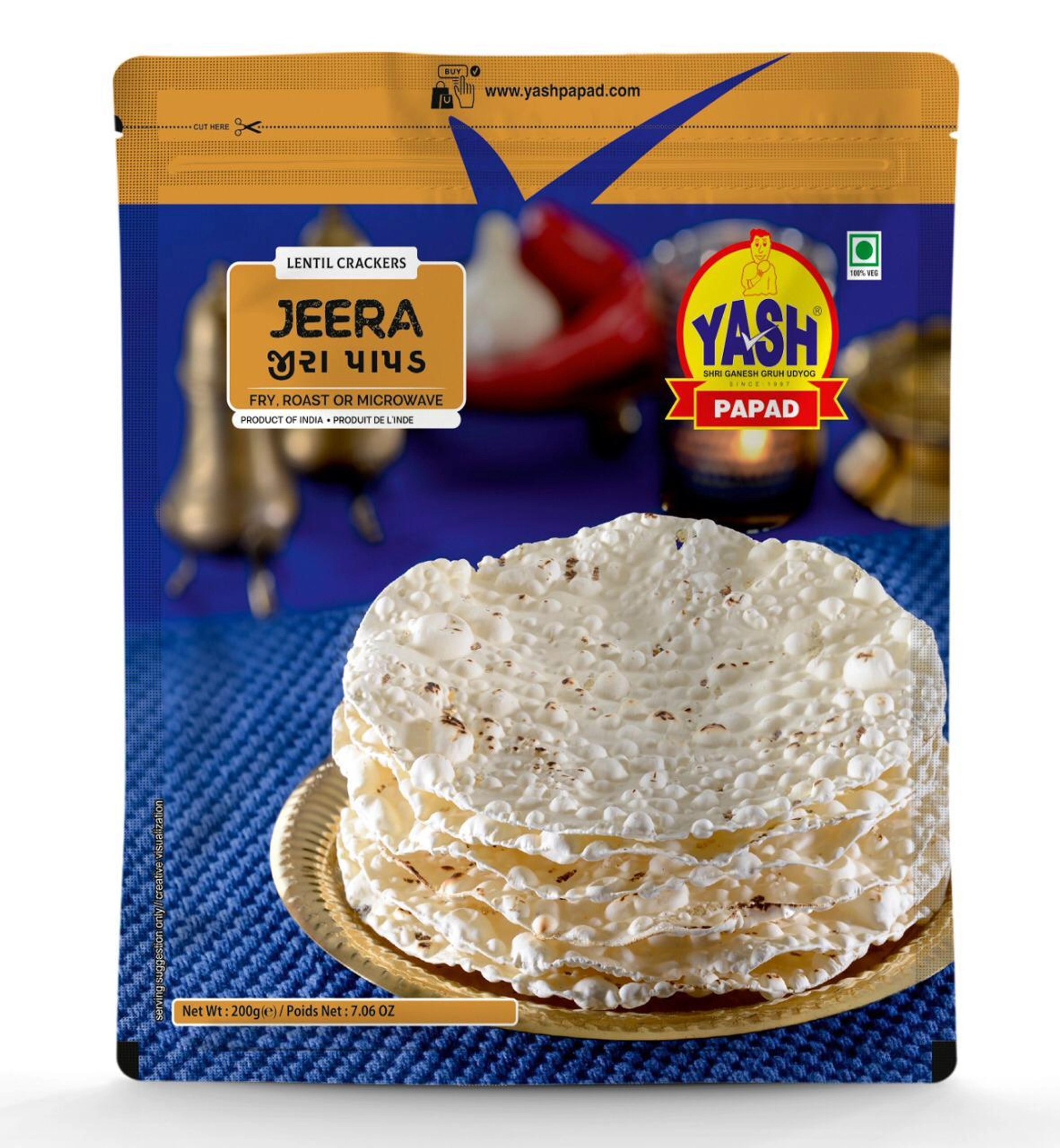 Yash Jeera Papad - 200G