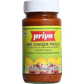PRIYA LIME GNGER NO GARLIC PICKLE 300G, topdesimart, top desi mart