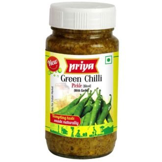 PRIYA GREEN CHILLI PICKLE 300G, topdesimart, top desi mart