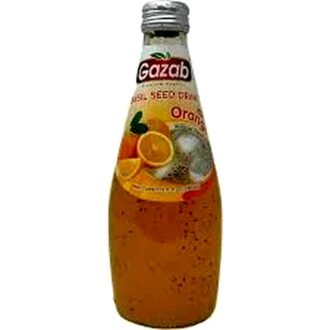 GAZAB BASIL SEED ORANGE DRINK 290ML, topdesimart, top desi mart