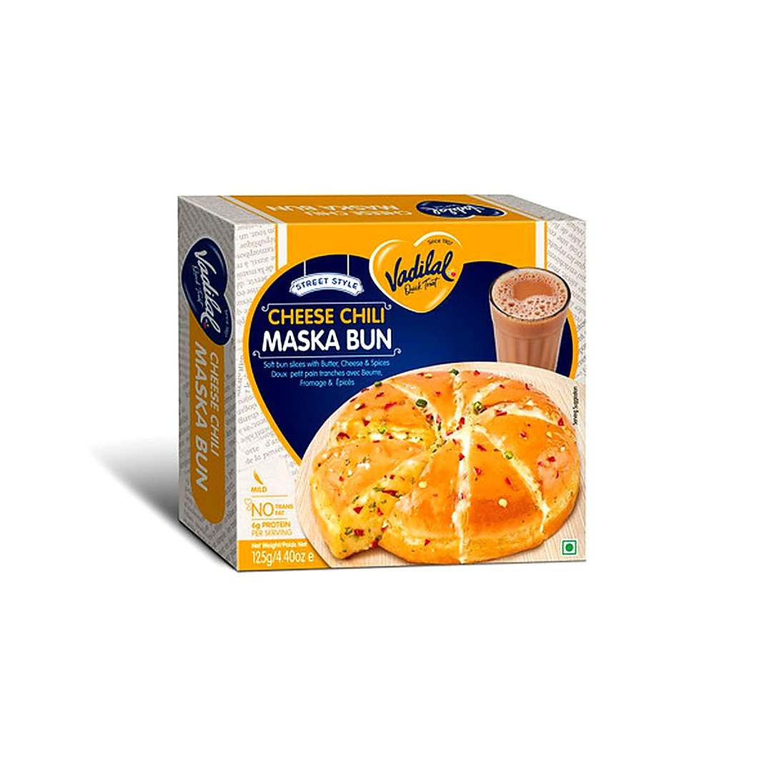 VADILAL CHEESE CHILI MSK BUN 125G, topdesimart, top desi mart