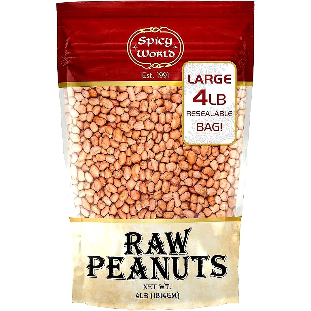 SPICY WORLD RAW PEANUTS 4LB, topdesimart, top desi mart