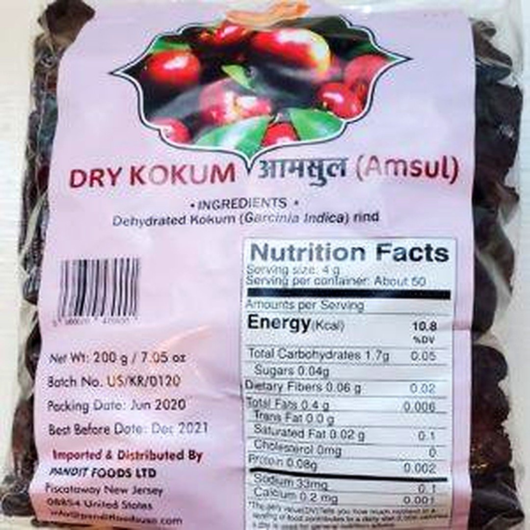 PANDIT FOODS DRY KOKUM 200G, topdesimart, top desi mart