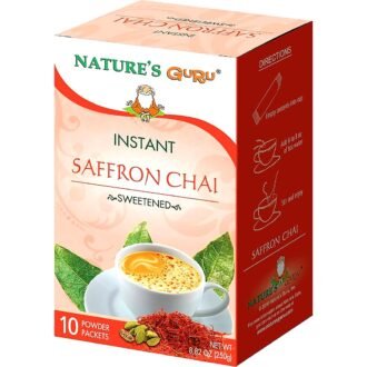 NATURES GURU INSTANT SAFFRON CHAI 10PCK, topdesimart, top desi mart