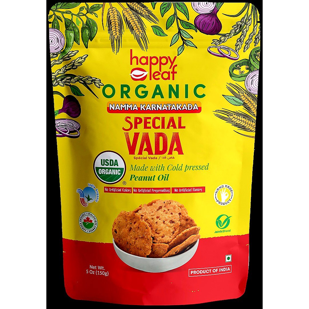 HAPPY LEAF ORGANIC SPCL VADA 150g, topdesimart, top desi mart