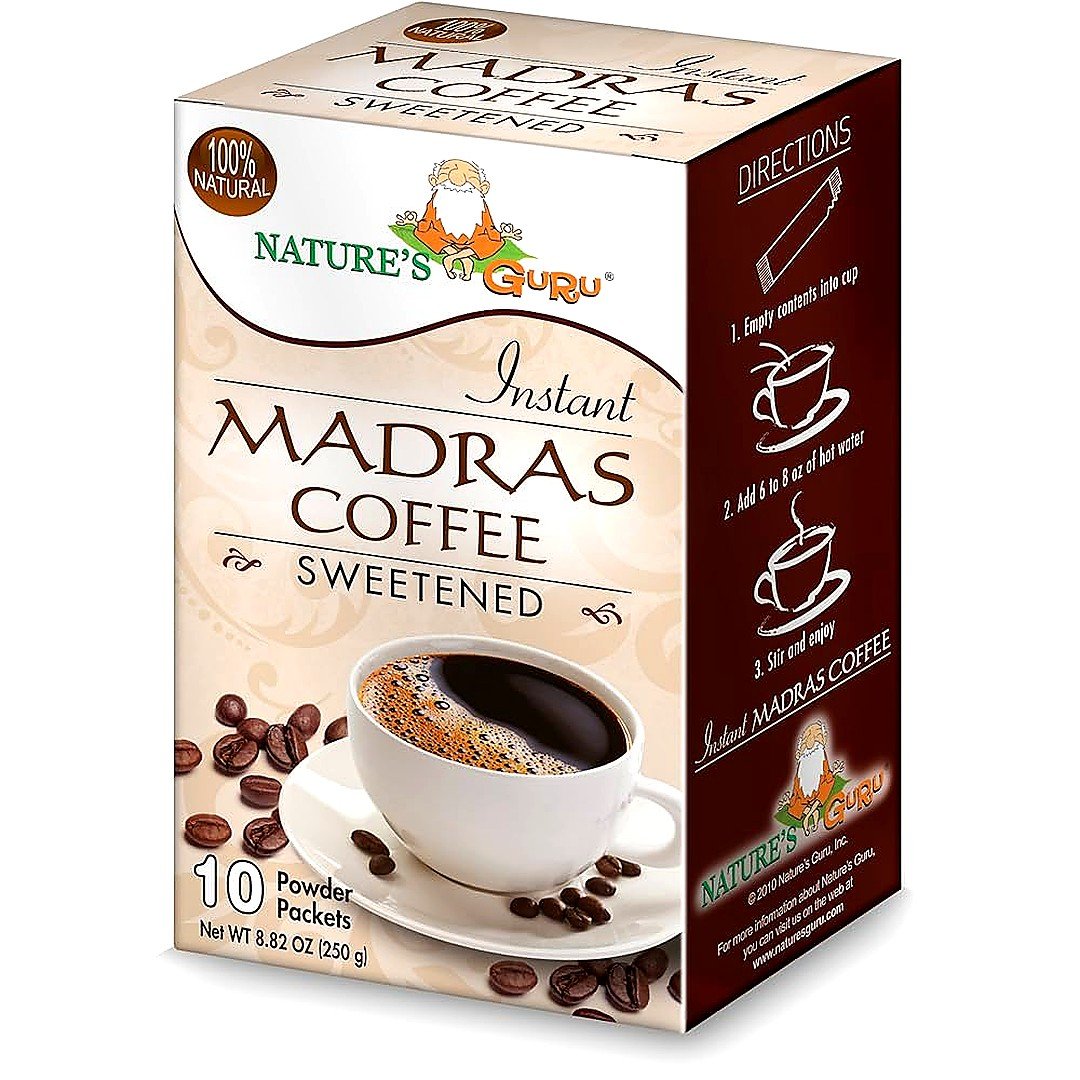 NATURES GURU INSTANT MADRAS COFFEE 10PCK, topdesimart, top desi mart