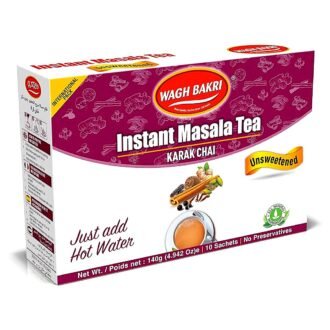WAGH BAKRI INSTANT MASALA TEA UNSWT 140G, topdesimart, top desi mart