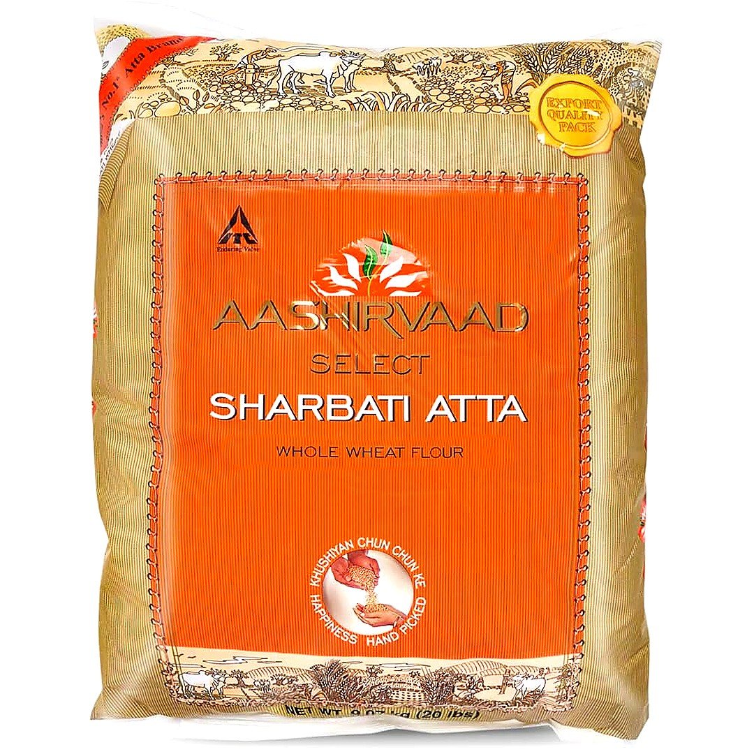 AASHIRVAAD SHARBATI ATTA 20LB, topdesimart, top desi mart