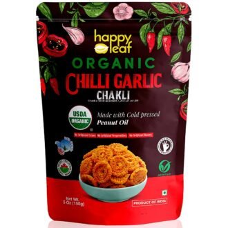 HAPPY LEAF ORGANIC CHILLI GARLIC CHAKLI 150g, topdesimart, top desi mart