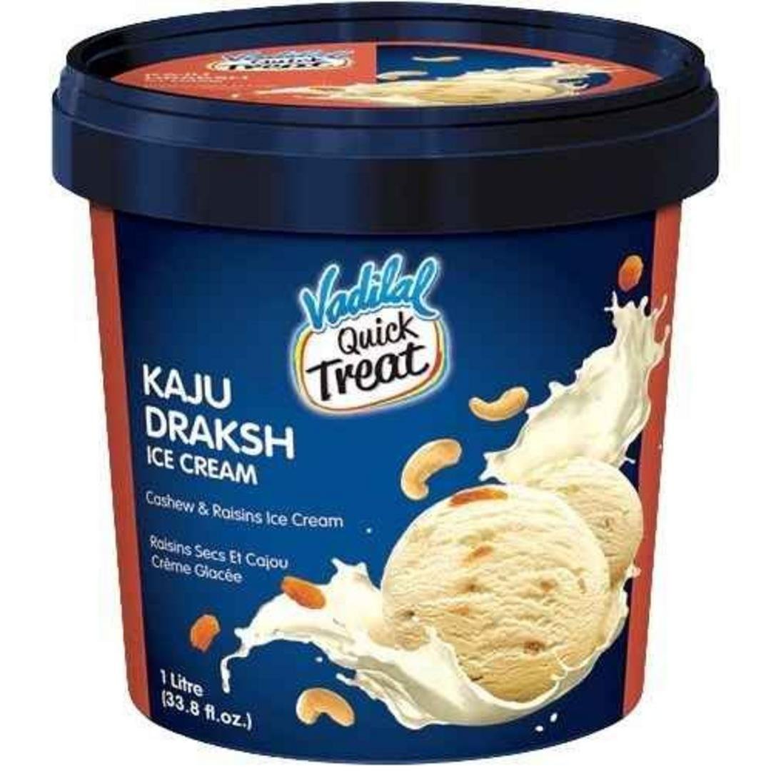 VADILAL KAJU DRAKSH ICECREAM 1L, topdesimart, top desi mart