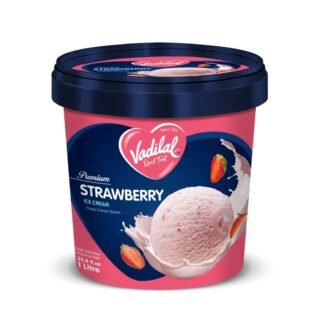 VADILAL STRAWBERRY ICECREAM 1L, topdesimart, top desi mart