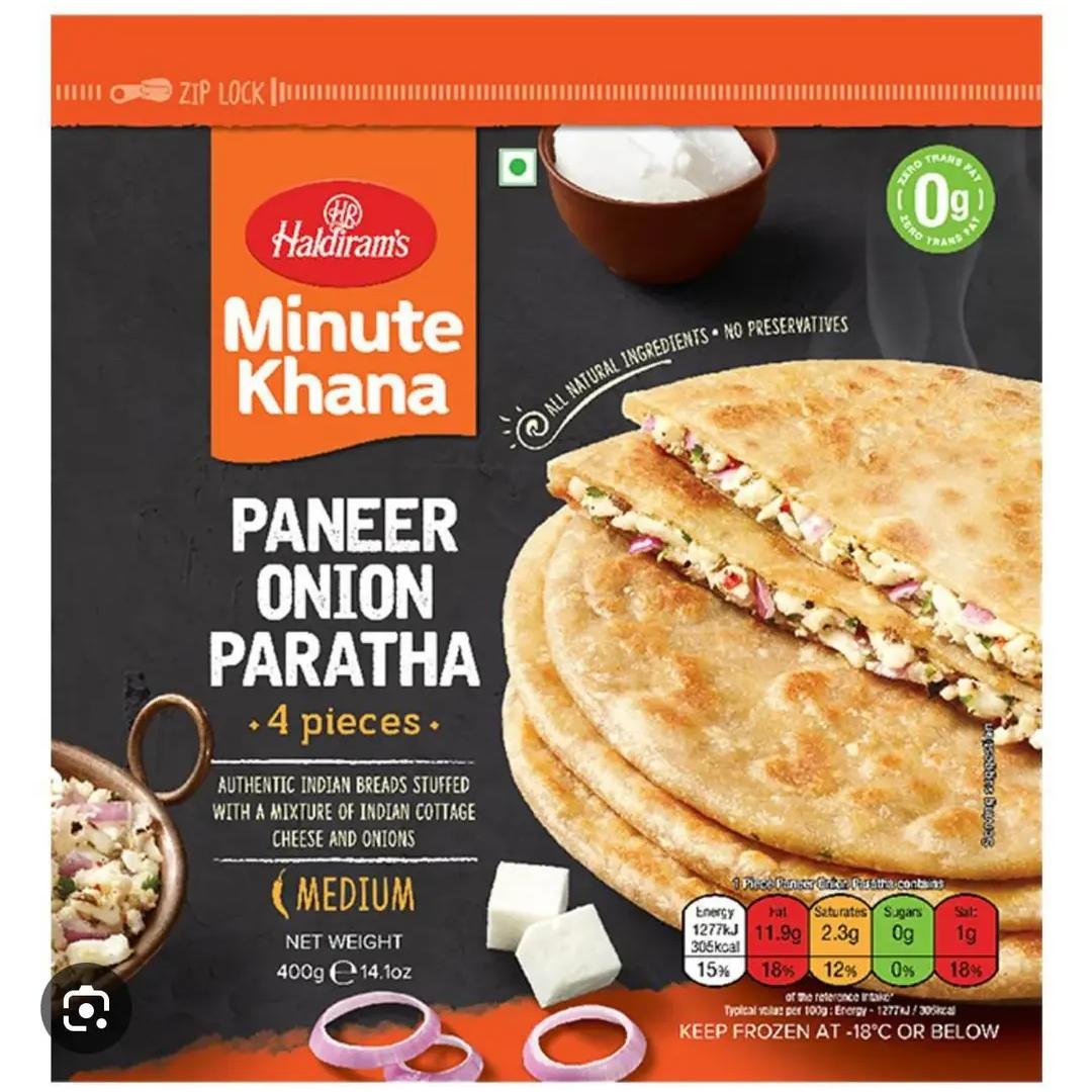 HALDIRAMS PANEER-ONION PRATHA 400G, topdesimart, top desi mart