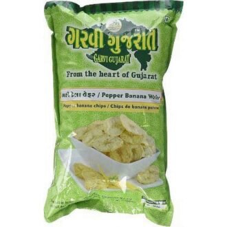 GARVI GUJARAT PEPPER BANANA WAFERS 180G, topdesimart, top desi mart