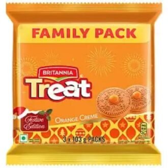 BRITANNIA CREAM TREAT ORANGE FP500G, topdesimart, top desi mart