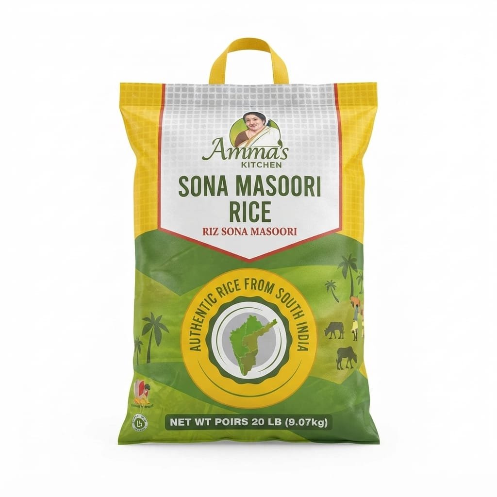 Amma's Kitchen Sona Masoori rice bag, 20 lb