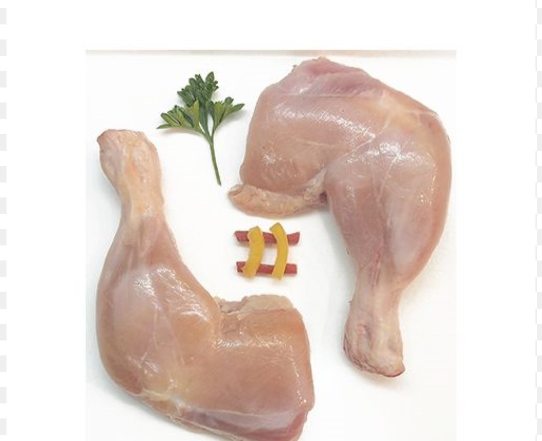 Fresh Skinless Chicken Leg Quarters (Cut) 3.29 lb – Approx. 1.5–2 lb Each