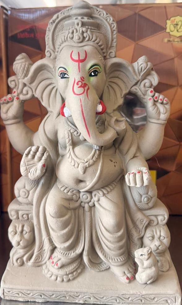 GANESH IDOL (NO COLOUR) 10 INCH