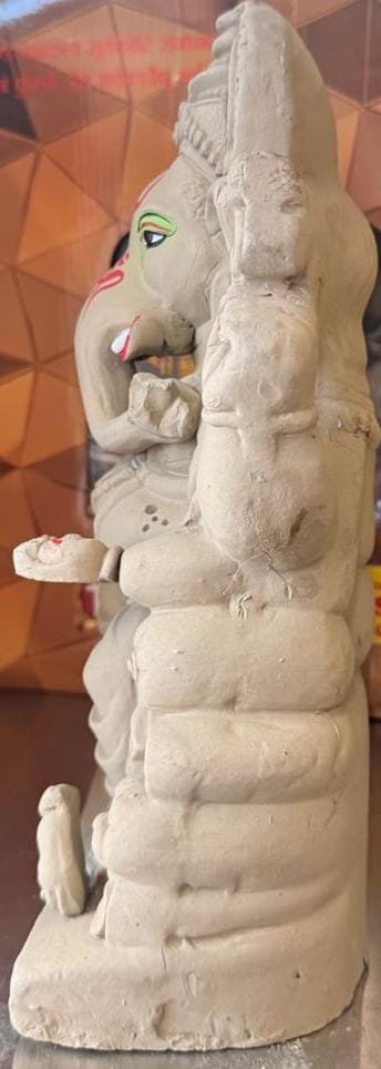 GANESH IDOL (NO COLOUR) 10 INCH - Image 4
