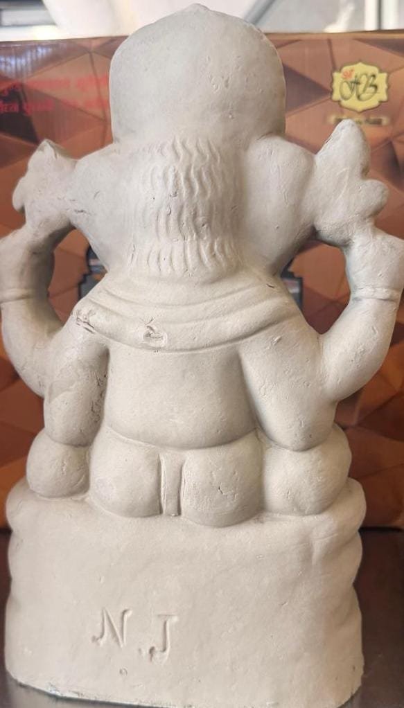 GANESH IDOL (NO COLOUR) 10 INCH - Image 3