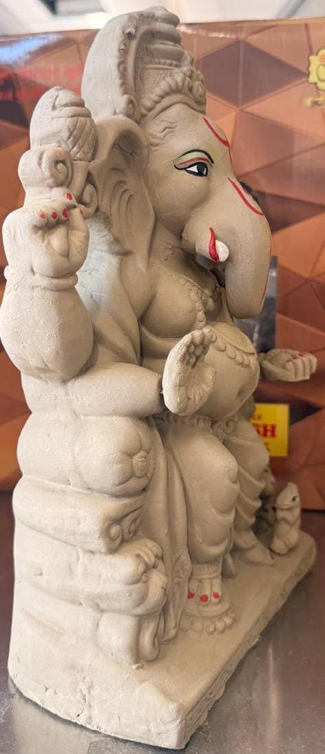 GANESH IDOL (NO COLOUR) 10 INCH - Image 2