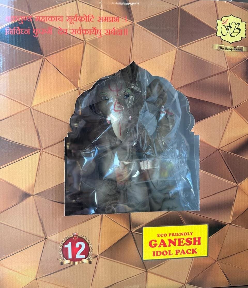 GANESH IDOL (NO COLOUR) 12 INCH