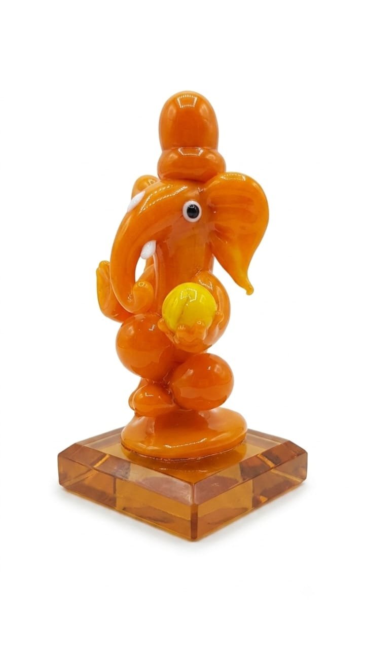 CAR CENTRE PIECE GANESH IDOL- ORANGE - Image 3
