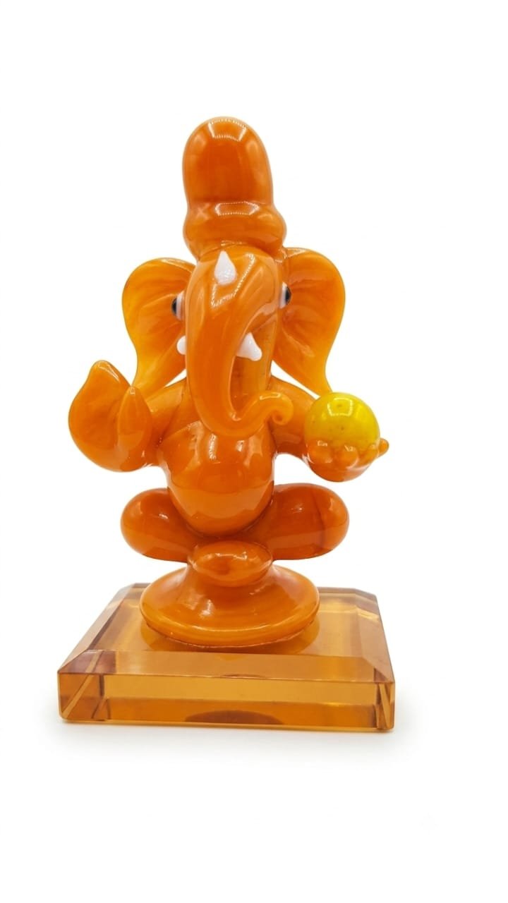 CAR CENTRE PIECE GANESH IDOL- ORANGE