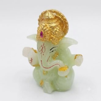DECORATIVE GANESH SHOWPIECE IDOL โ GREEN & GOLD