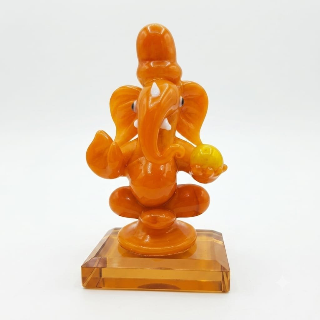 CAR CENTRE PIECE GANESH IDOL- ORANGE