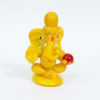 CAR CENTRE PIECE GANESH IDOL- YELLOW