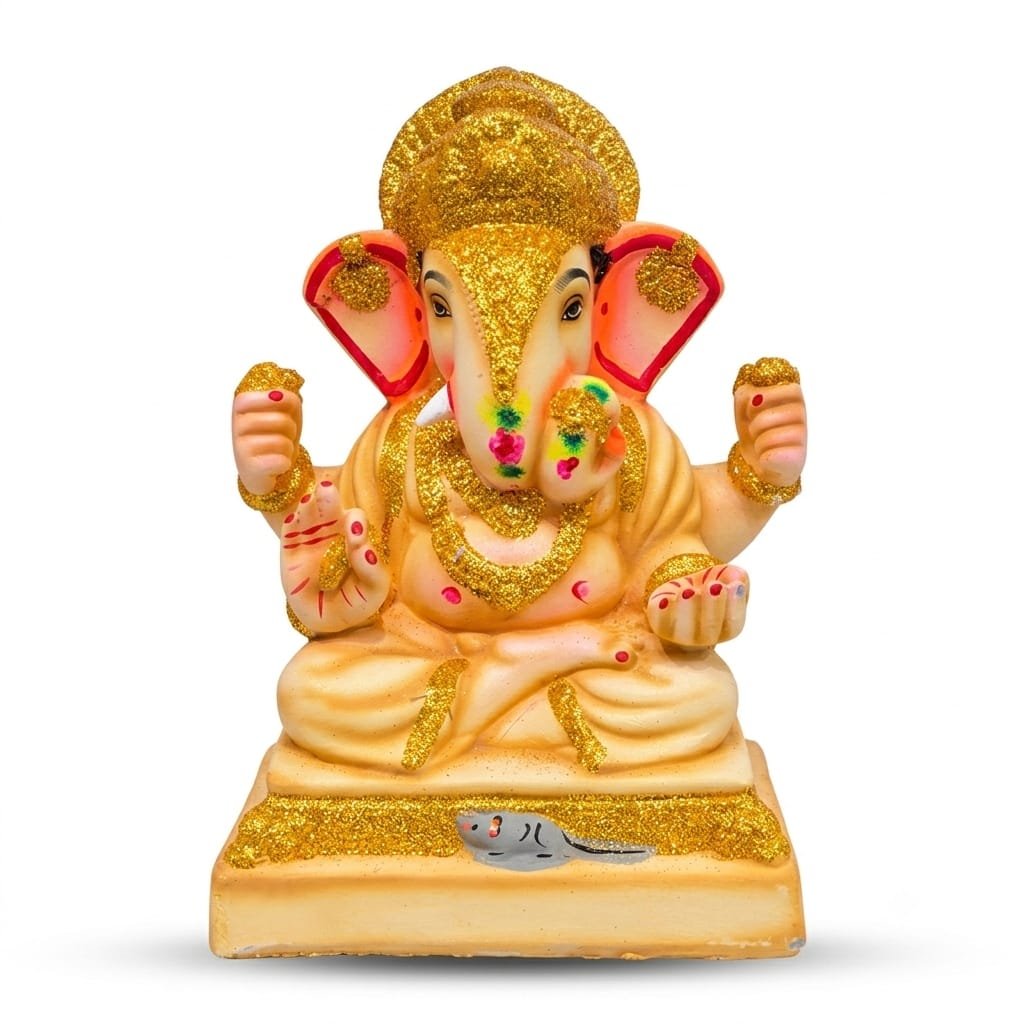 DECORATIVE GOLDEN GANESH IDOL